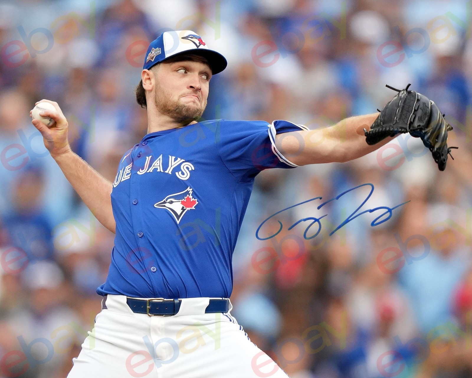 Trey Yesavage - REPRINT auto signed 8x10 Photo on the Toronto Blue Jays