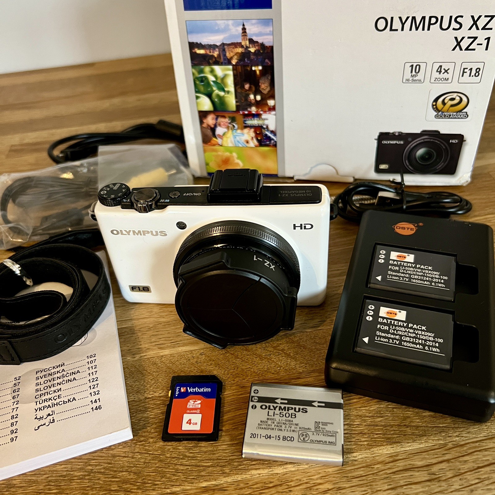 Olympus XZ-1 Digital Compact Camera | White | Boxed | 3 Batteries | Auto Cap