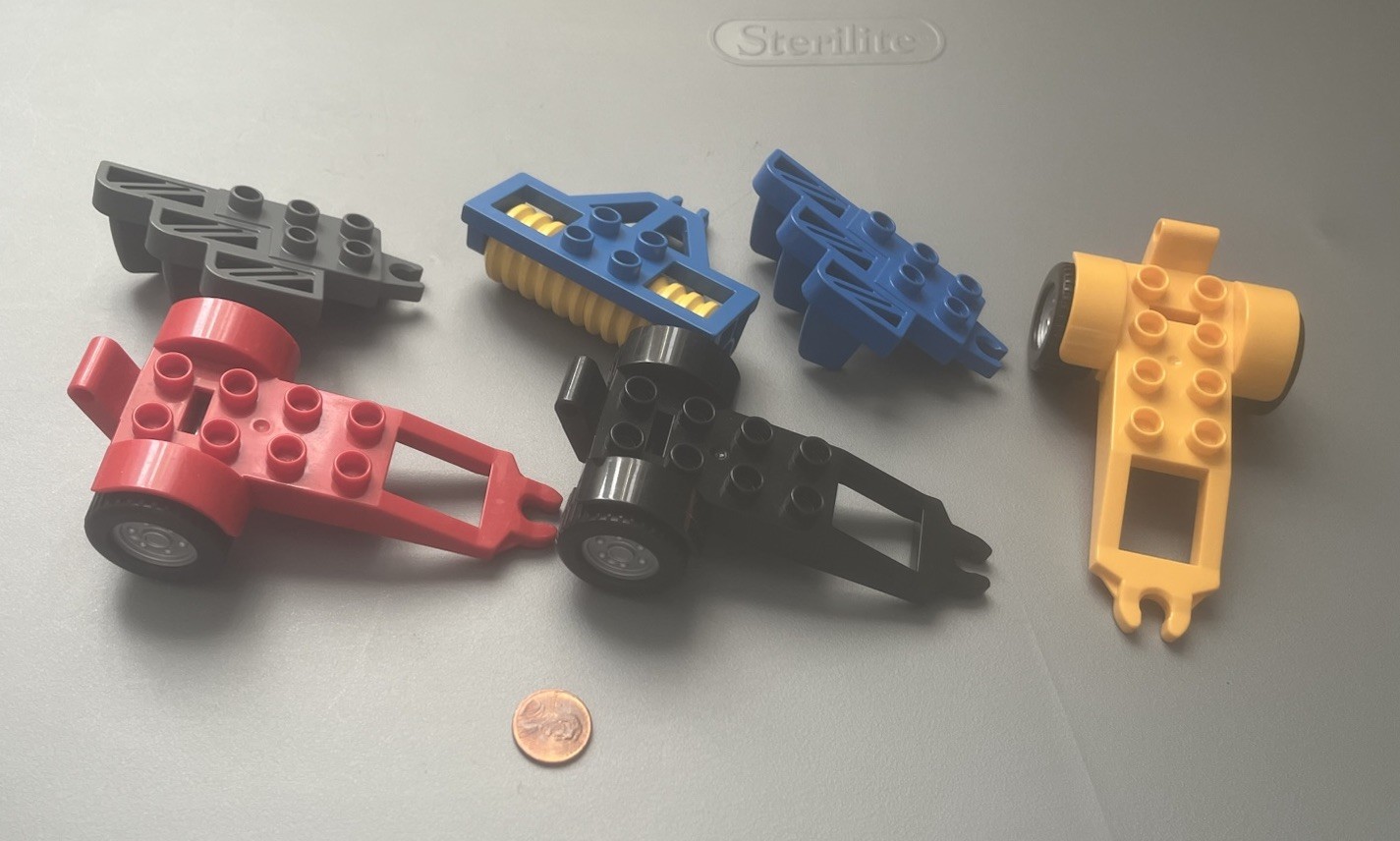 Lego Duplo - Lot Of (6) Farm Plow Trailer Attachment Pieces