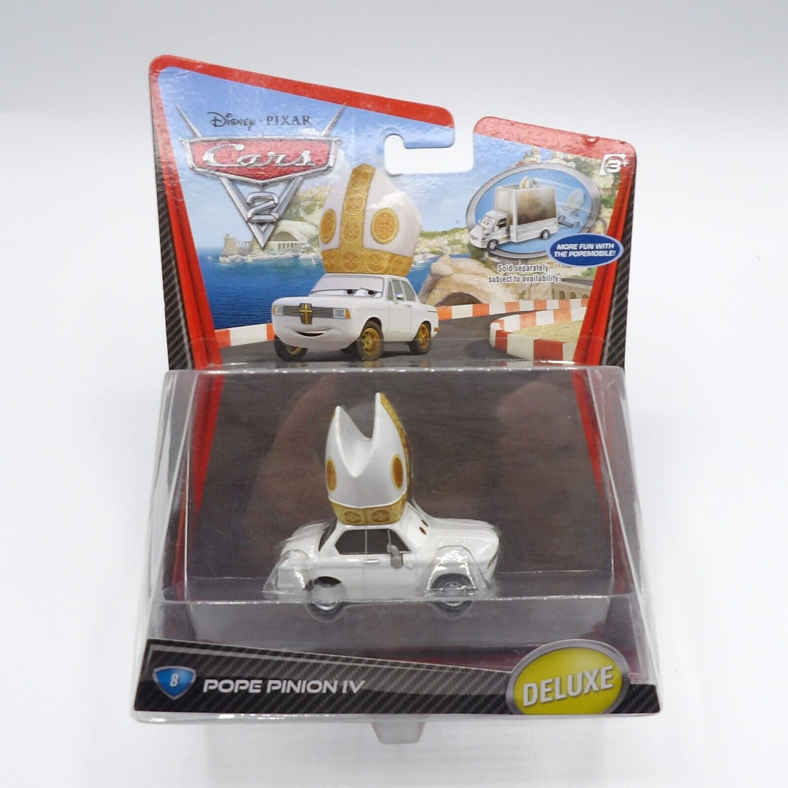 DISNEY PIXAR CARS 2 DELUXE OVERSIZED POPE PINION IV # 8 DIE CAST MATTEL NEW