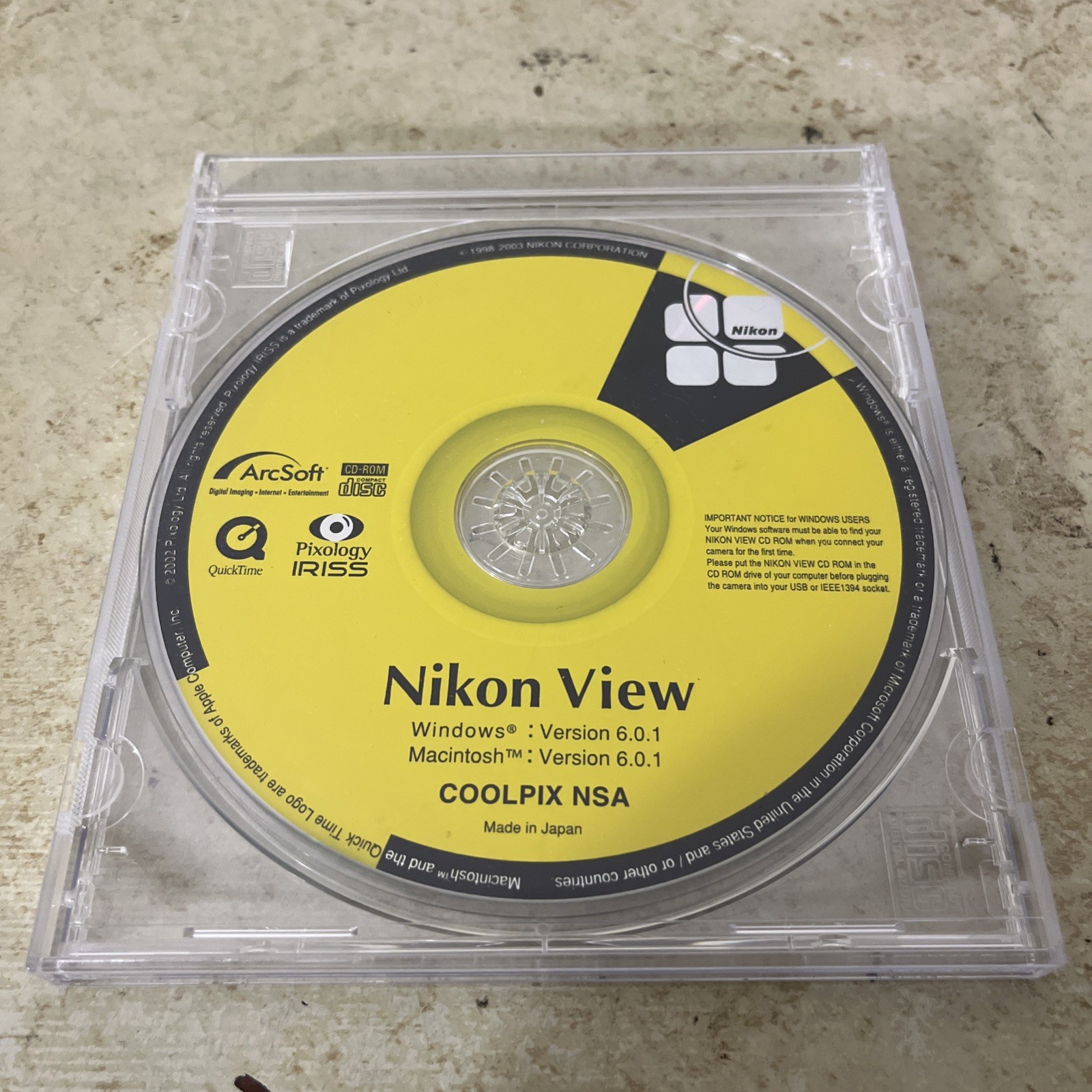 Nikon View CD-ROM Version 6.0.1 for Coolpix NSA 1998-2003 Windows/Macintosh