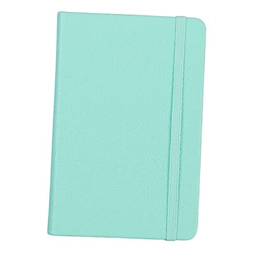 Classic Leather Notebook Writing Journal, Hardcover, Elastic Pocket Reef Blue