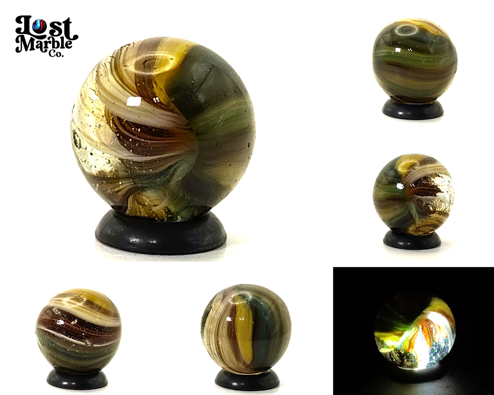 Gorgeous colors! 18mm Akro Agate Sparkler Marble NM-