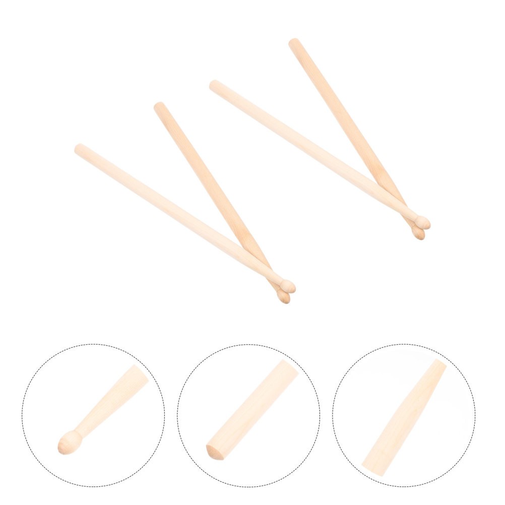  2 Pairs Children's Hand Training Drumsticks Mallets Percussion Maple