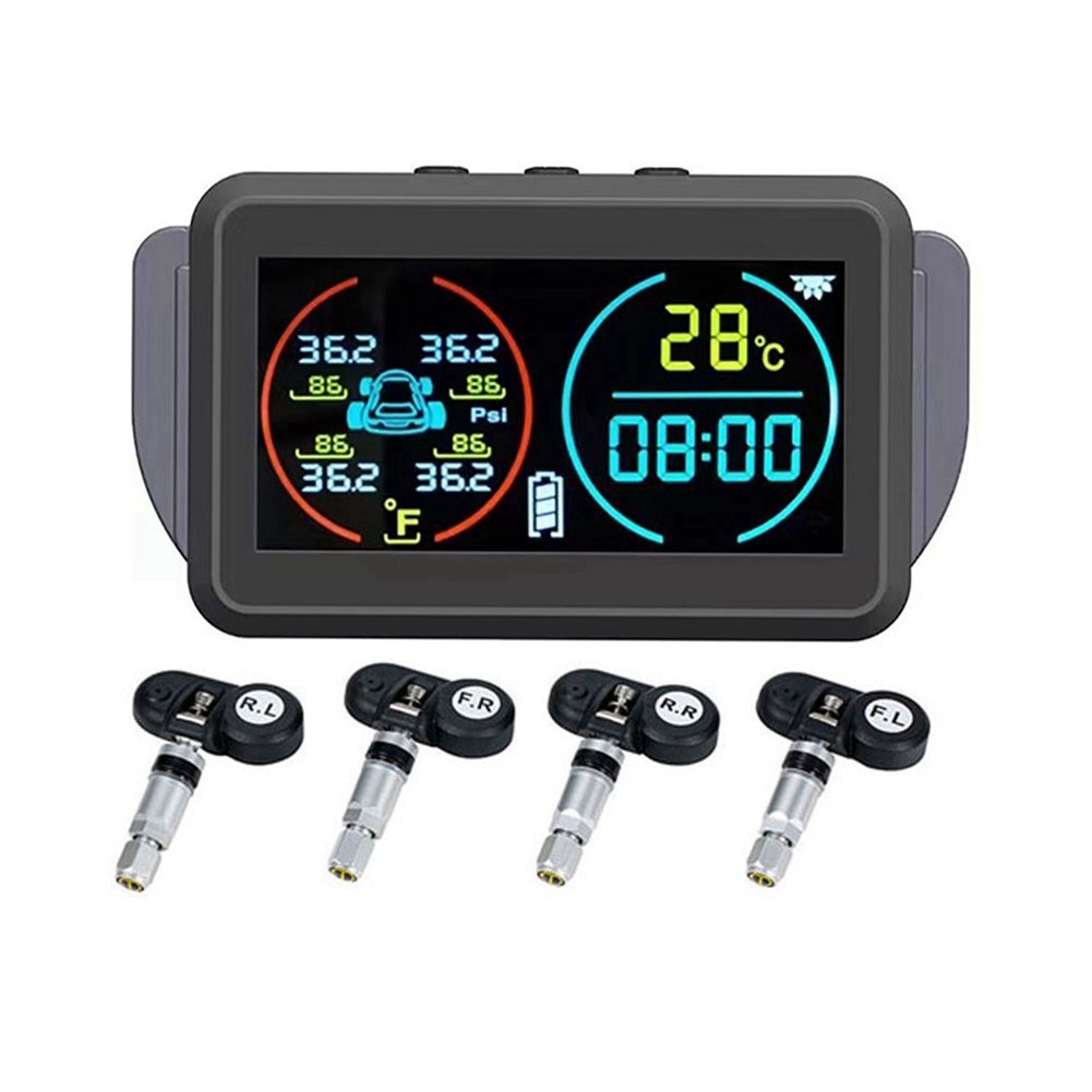 TPMS Car Tire Pressure Monitoring System Alarm Tyre Air Pressure Meter 7635