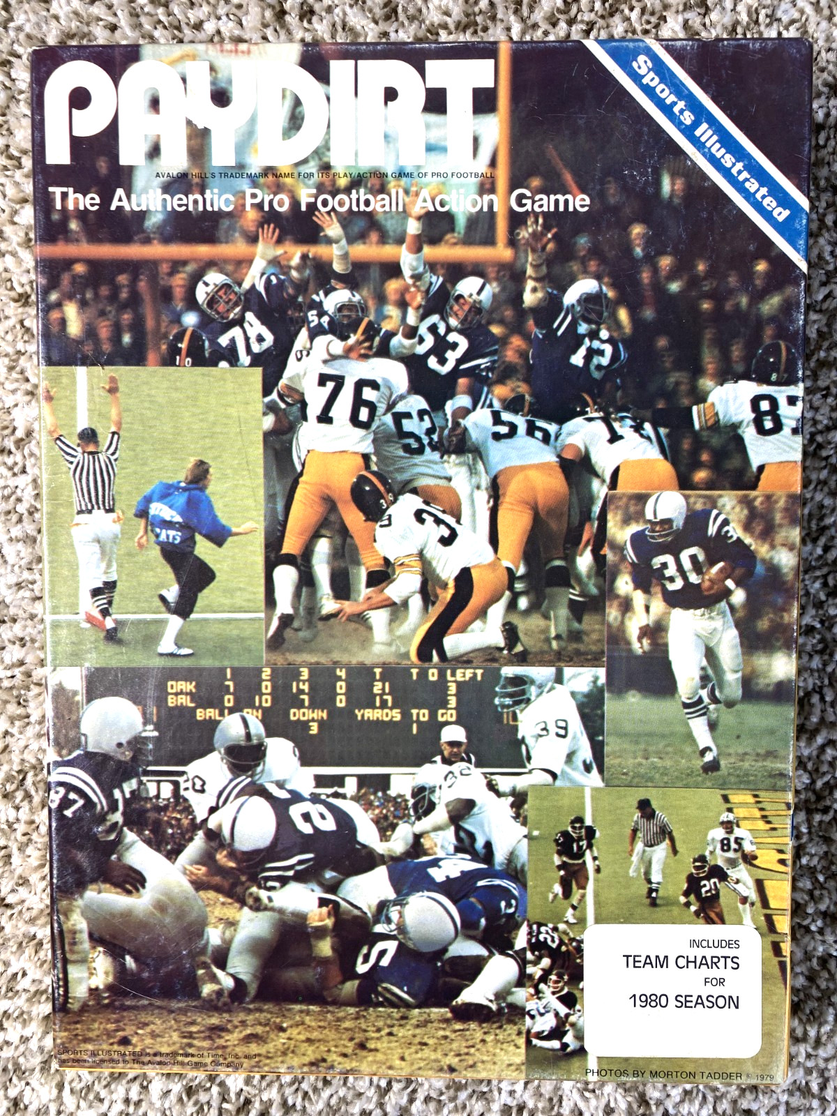 Paydirt The Authentic Pro Football Action Board Game 1980 Season - Complete