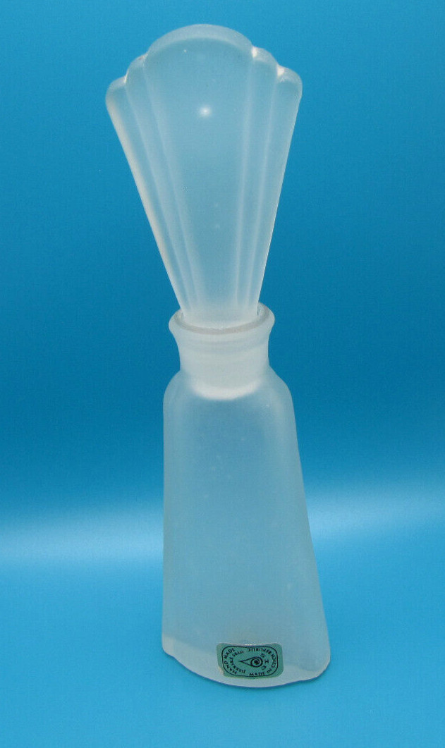Vintage Frosted Glass Czech Republic Handmade Perfume Bottle Art Deco