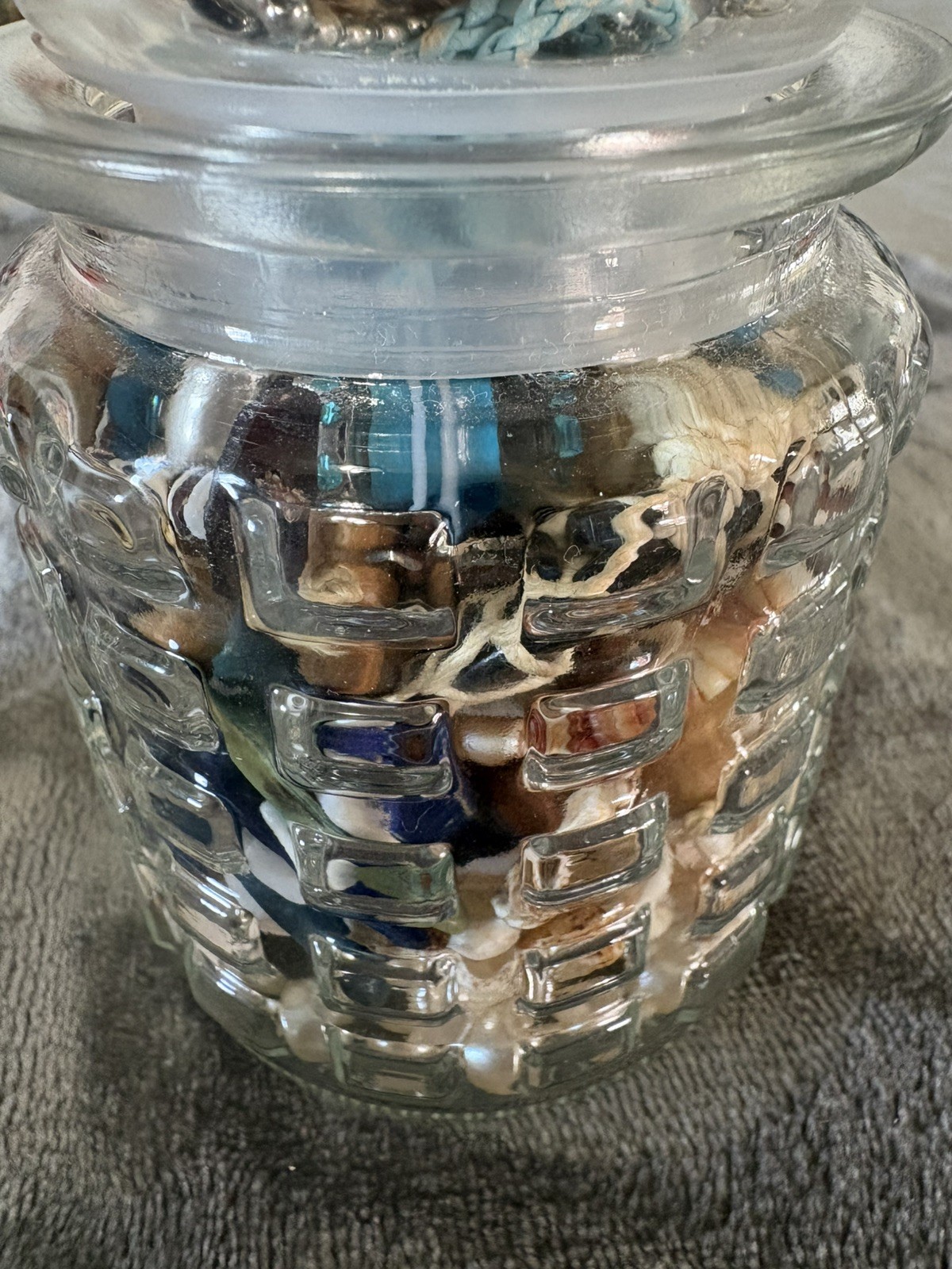 Mystery Glass Jar Of jewelry 9 oz mixed lot