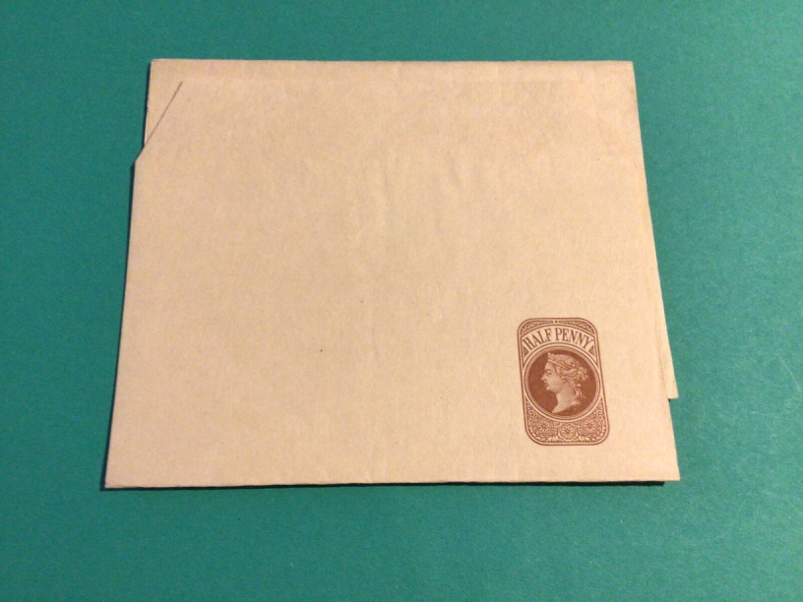 Queen Victoria half penny brown newspaper postal wrapper unused A10550