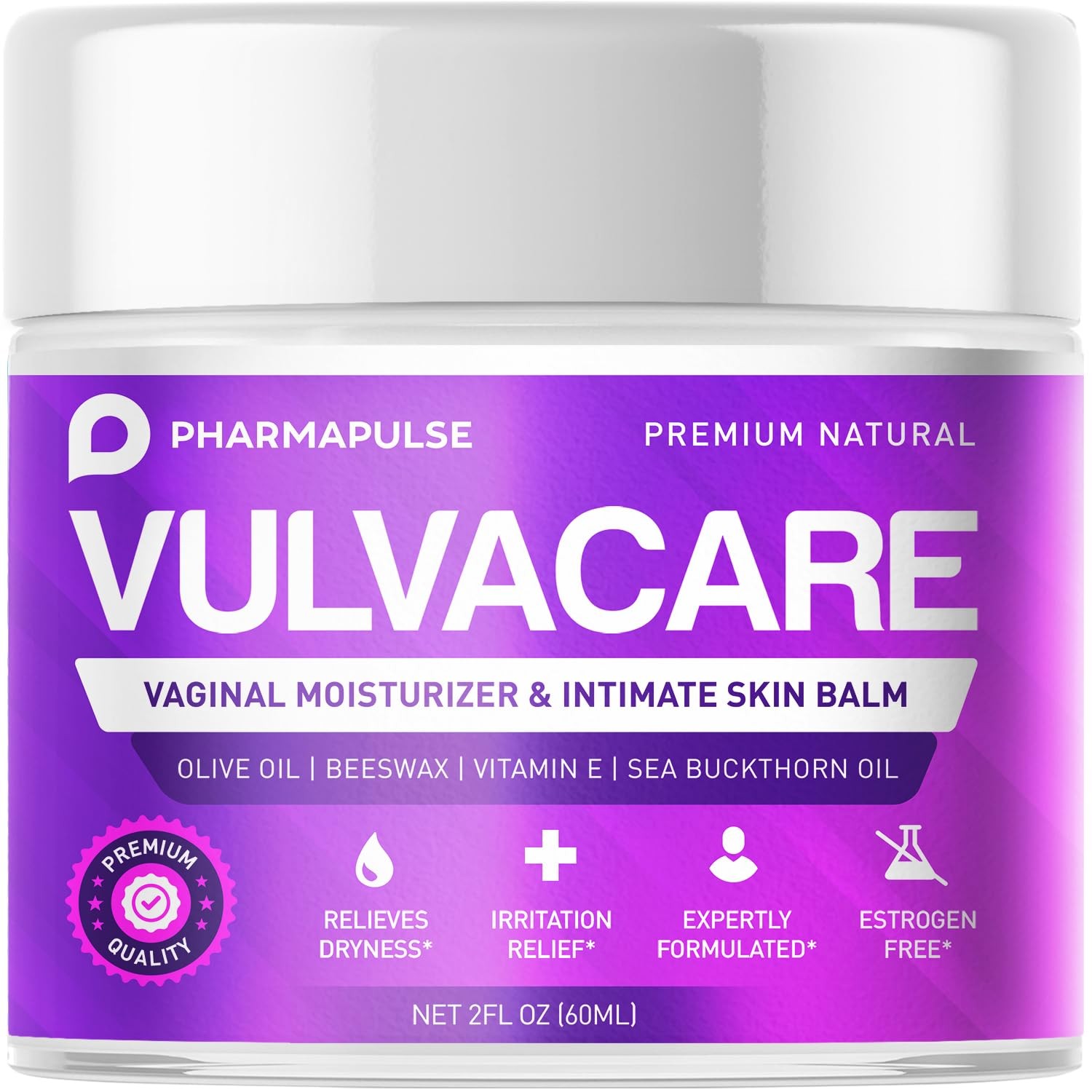 Pharmapulse Vaginal Moisturizer, Vulva Balm Cream, 2 Fl Oz (Pack of 1) 