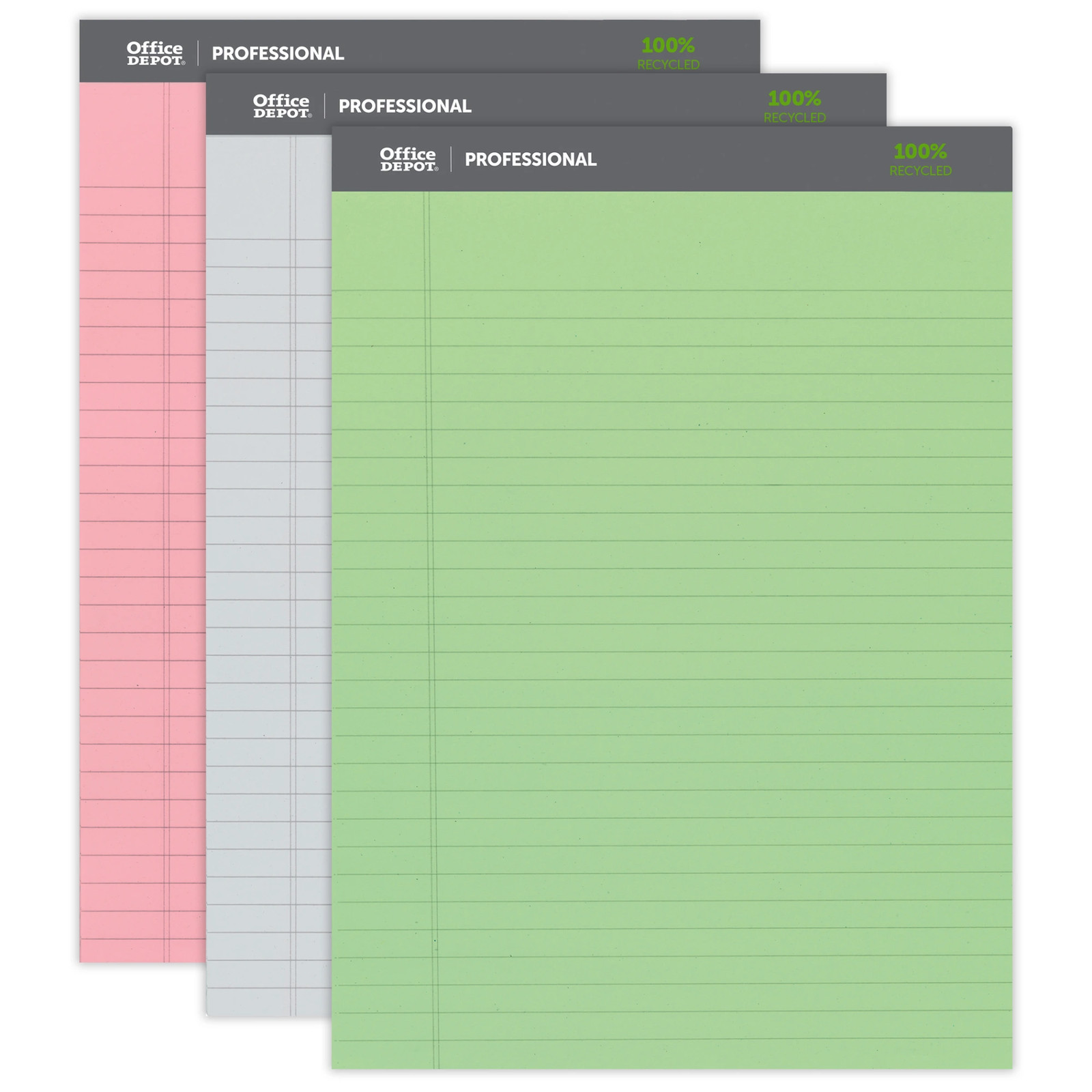 Office Depot Professional Legal Pad, Legal Ruled, 50 Sheets, 3-Pack