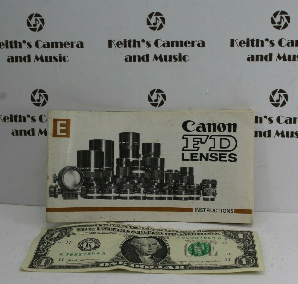 Vintage OEM Canon FD Lens System Instruction Manual Guide Brochure Book FreeShip