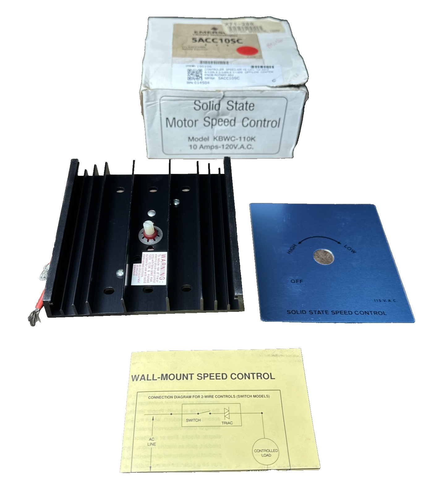 New KBWC-110K Emerson Solid State Motor Speed Control Amp 120V Ships Free