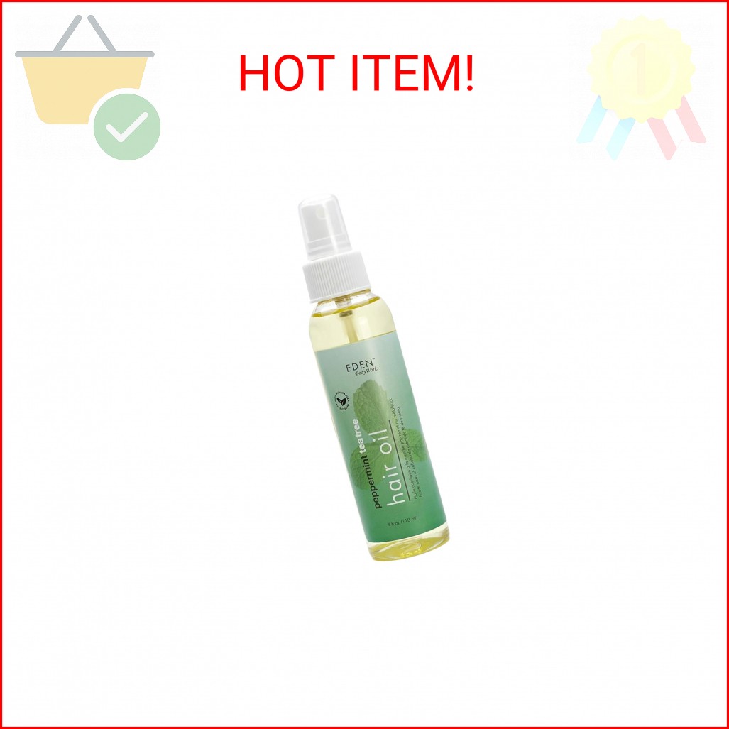 EDEN BodyWorks Peppermint Tea Tree Hair Oil | Dry Hair Treatment for Curly Hair 