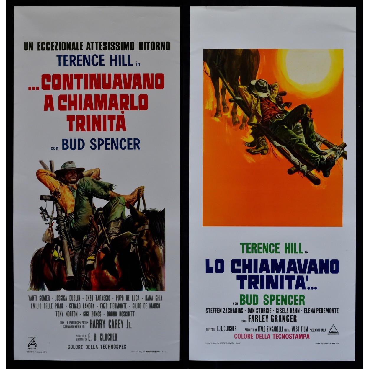 Lot Of 2 Posters Lo Chiamavano E Continuavano A Chiamarlo Trinità B178