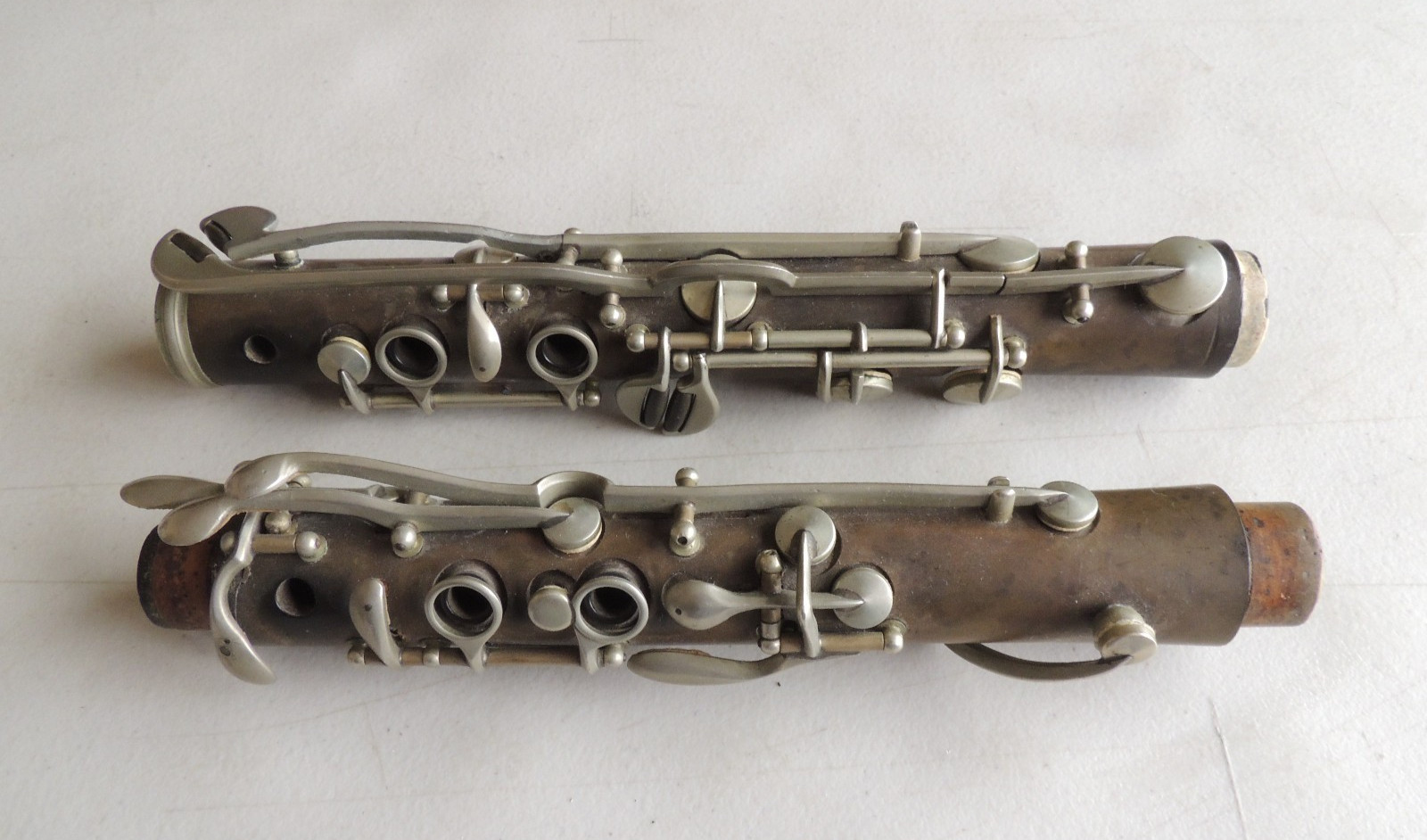 C.G. CONN Bb 4 Ring Clarinet Joints With Roller Keys Hard Rubber