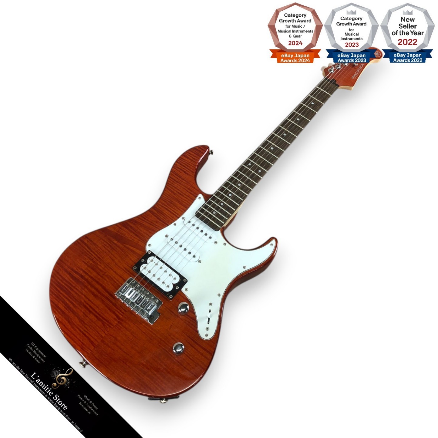 YAMAHA PAC212VFM CMB Caramel Brown Electric Guitar with Flame Maple Top