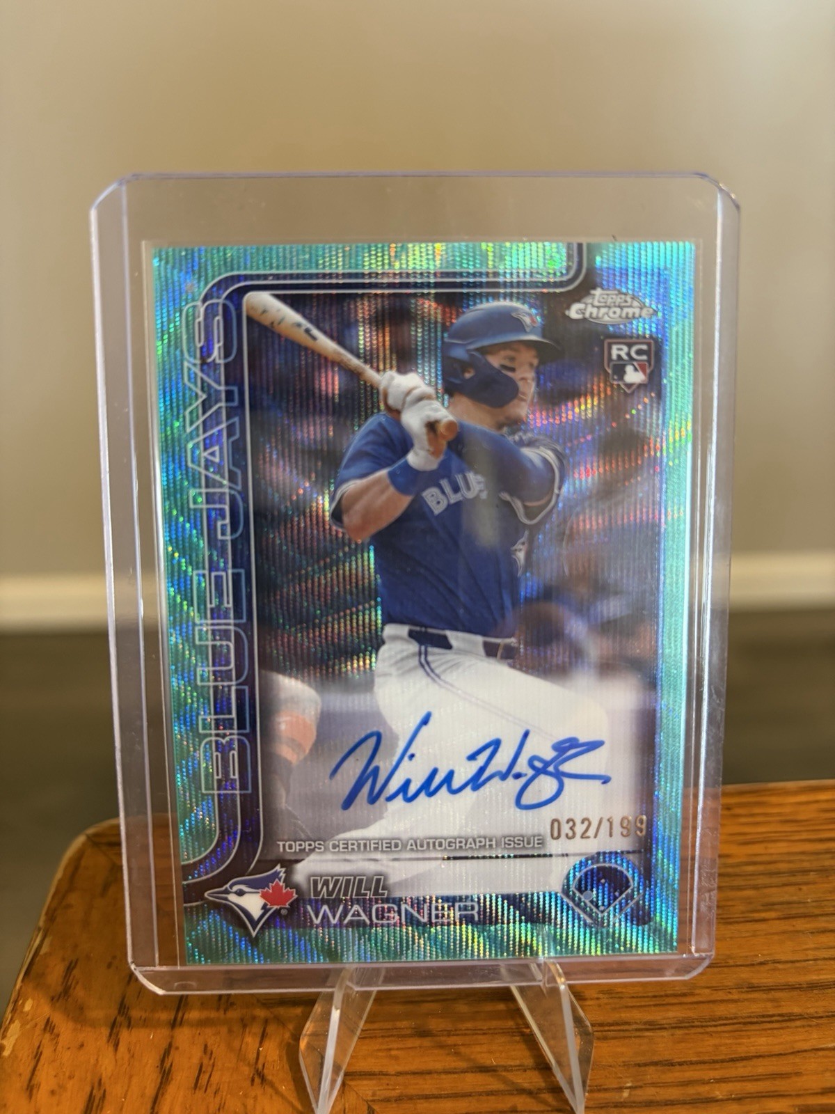 2025 Topps Chrome - Autographs Will Wagner Aqua Wave Refractor /199 (AU, RC)