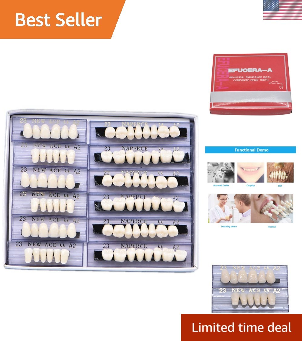 6 Sets of 168 A2 Dental Resin False Teeth - Perfect for Education & Practice