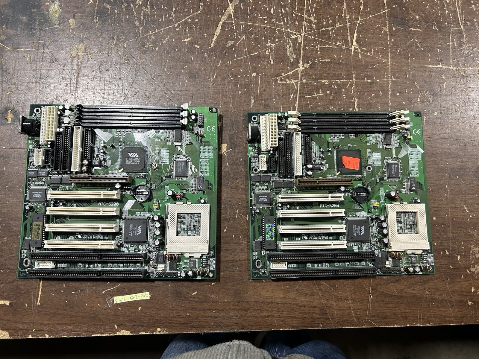 Lot Of 2 A-Trend ATC-5200 Super Socket 7 Motherboard PARTS/REPAIR