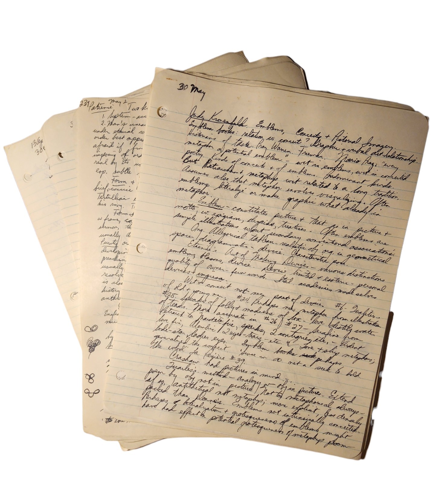 1966 Stanford Medieval Lit Notes: V.A. Kolve & Wesley Trimpi - Rodney Merrill