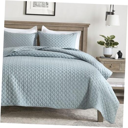  Quilt King Size Blue, Lightweight Quilt for Summer, King( 106" x 96") Chambray