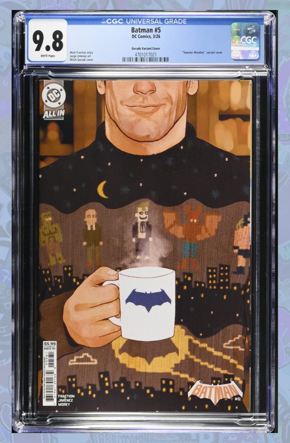 BATMAN #5 CVR F MITCH GERADS SWEATER WEATHER Var | 1st App | CGC 9.8