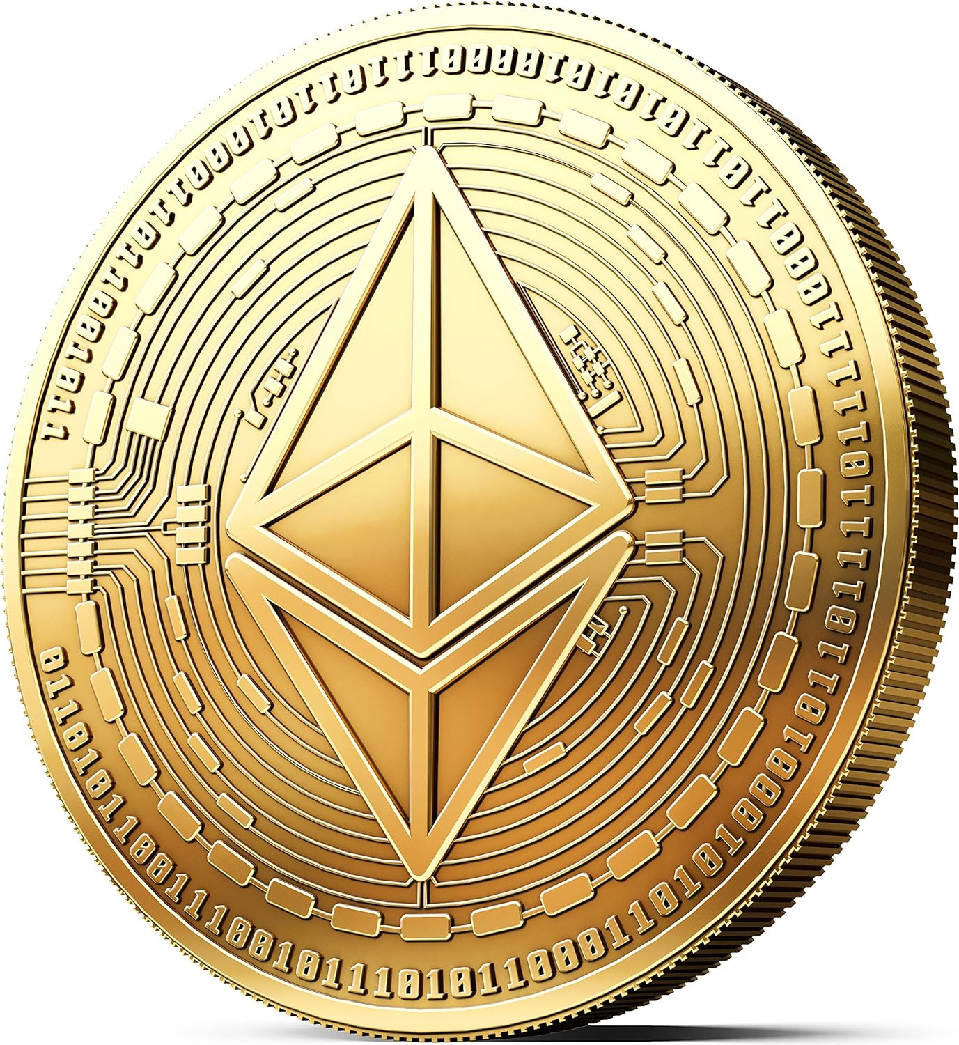 Physical Ethereum Coin Plated with 24-Carat Gold. a Real Collector‘S Item with P