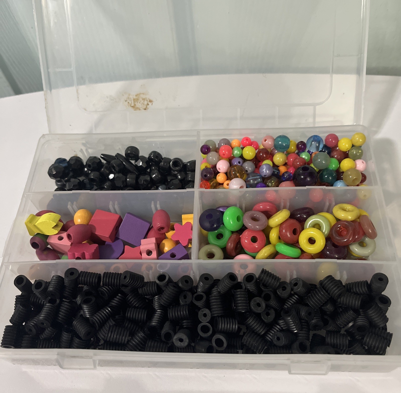 Lot Of Acrylic Beads & Spacers With Case 