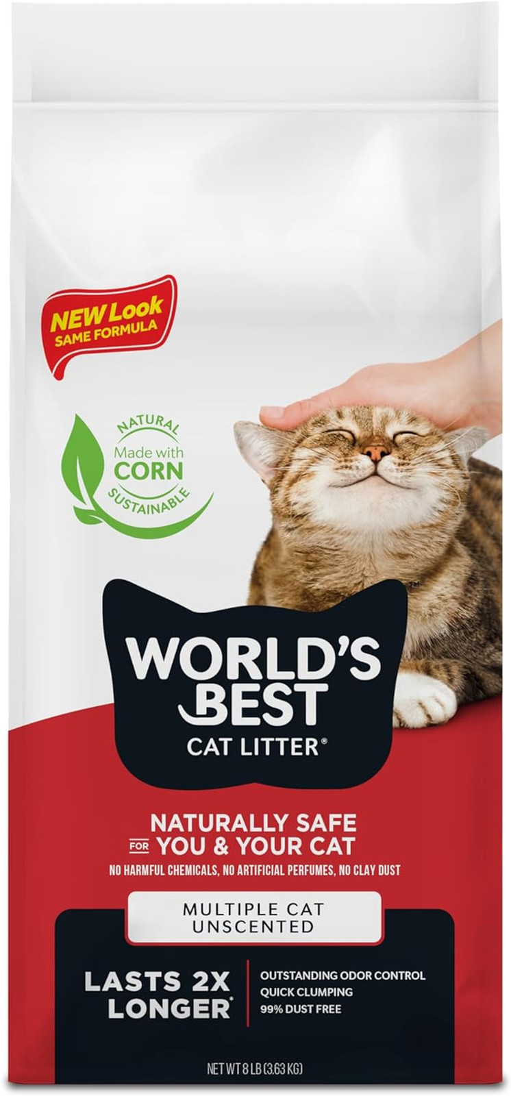 World's Best Cat Litter 8lb Lightweight Natural Odor Control Quick Clumping
