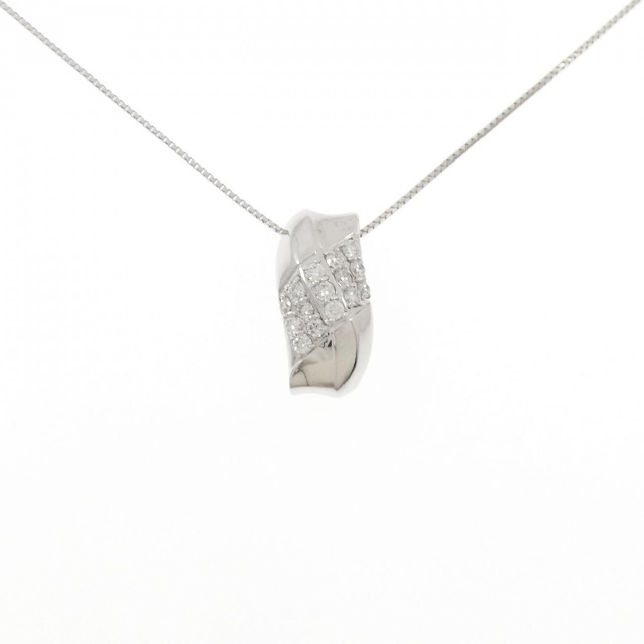 Authentic K18WG Diamond Necklace 0.50CT #270-004-147-3273