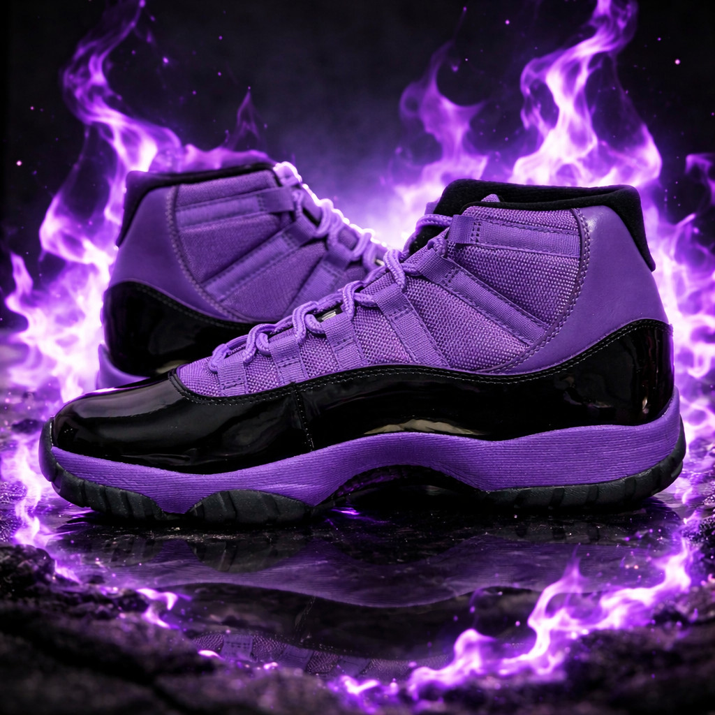 Jordan 11 "Black and Purple" CT8012-500 Men's Size US 7-12