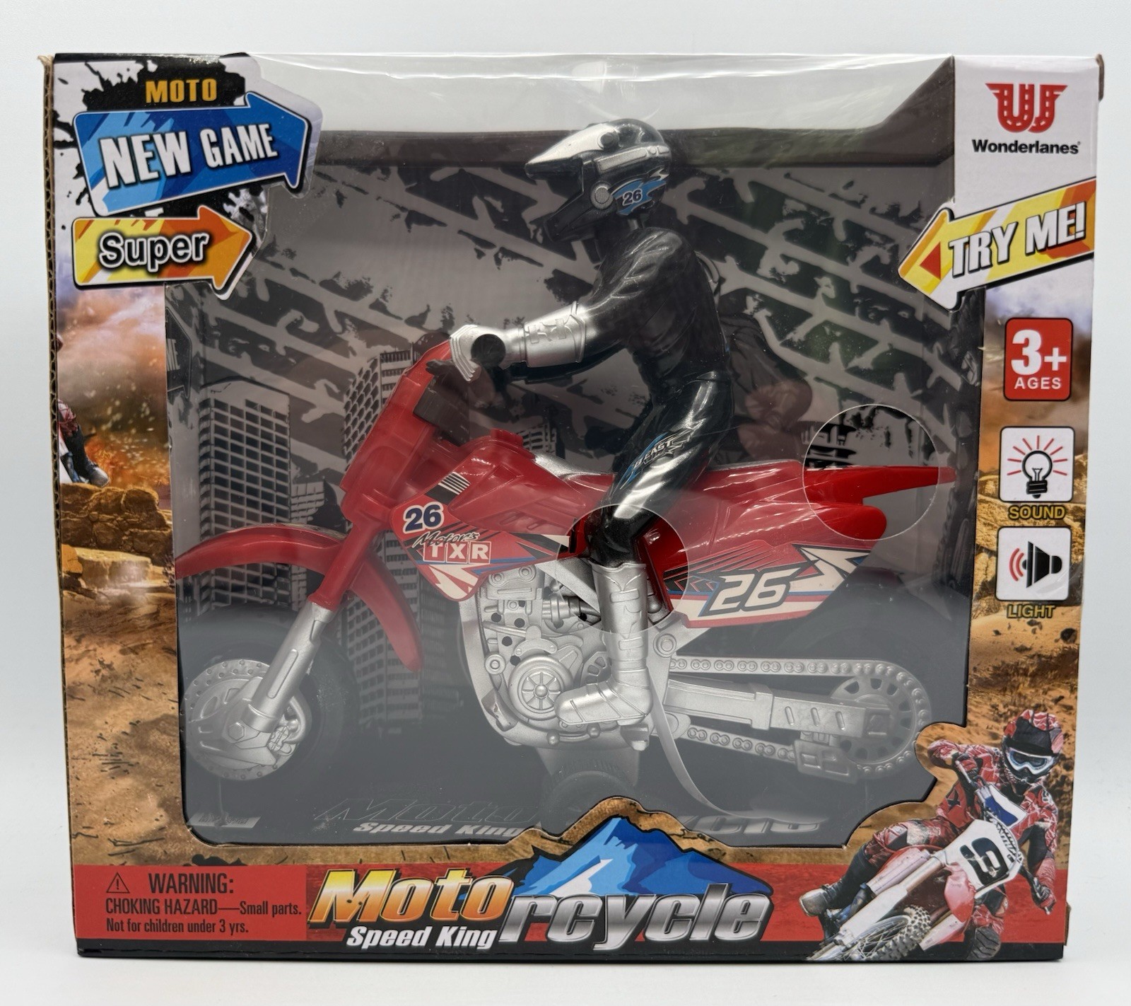 Wonderlands Red TXR Motorcycle With Racer Sound And Lights Speed King New
