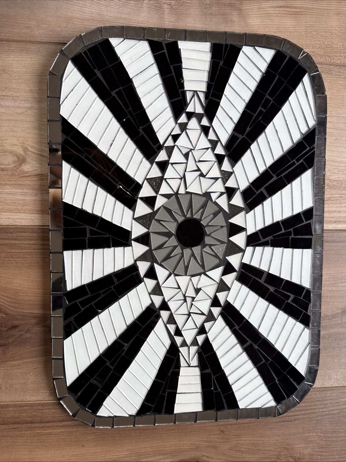 Earthbound Eye Mosaic Tile Decoration (Black And White) ￼