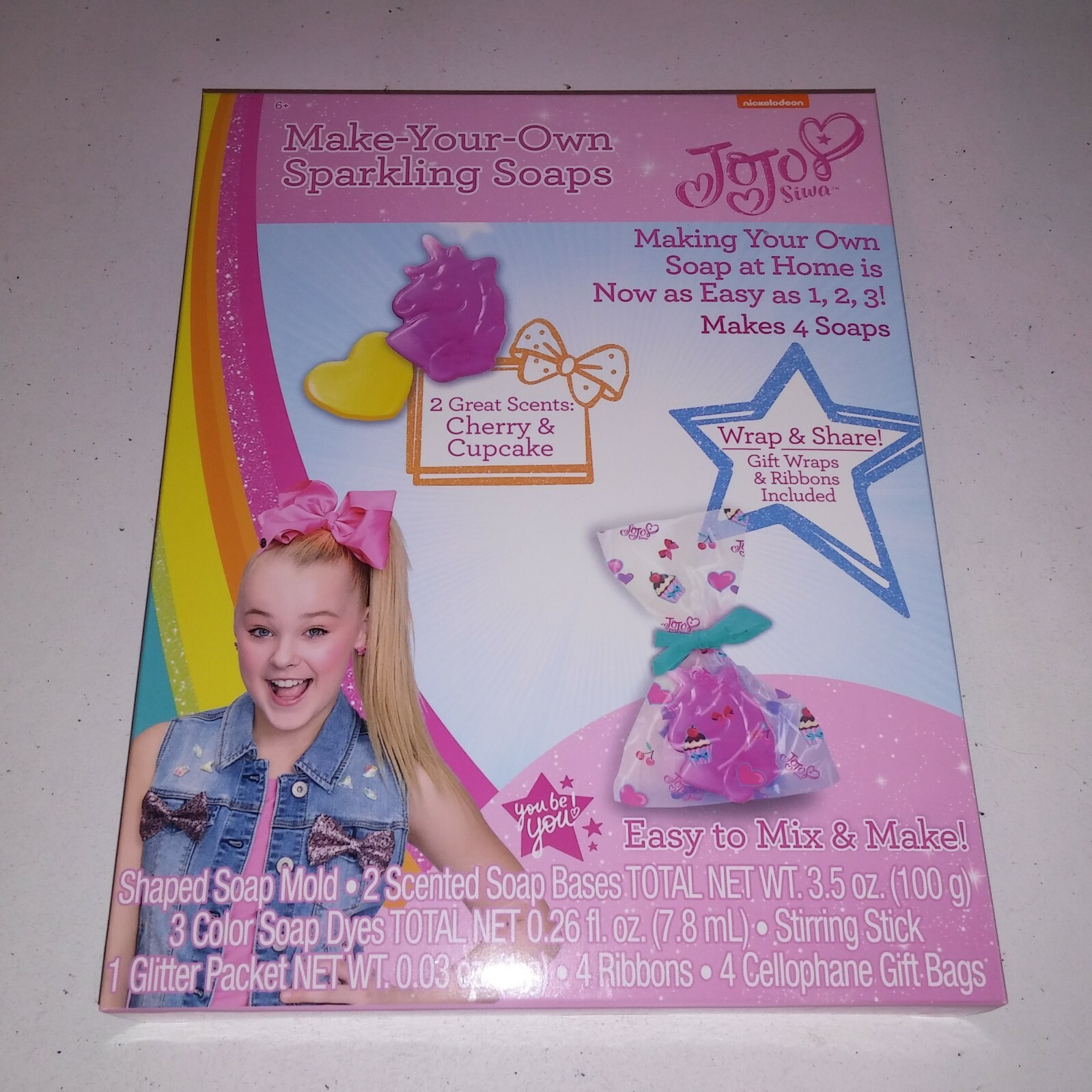 JoJo Siwa Make Your Own Sparkling Soap Set Cherry & Cupcake Craft Kit Kids Toys