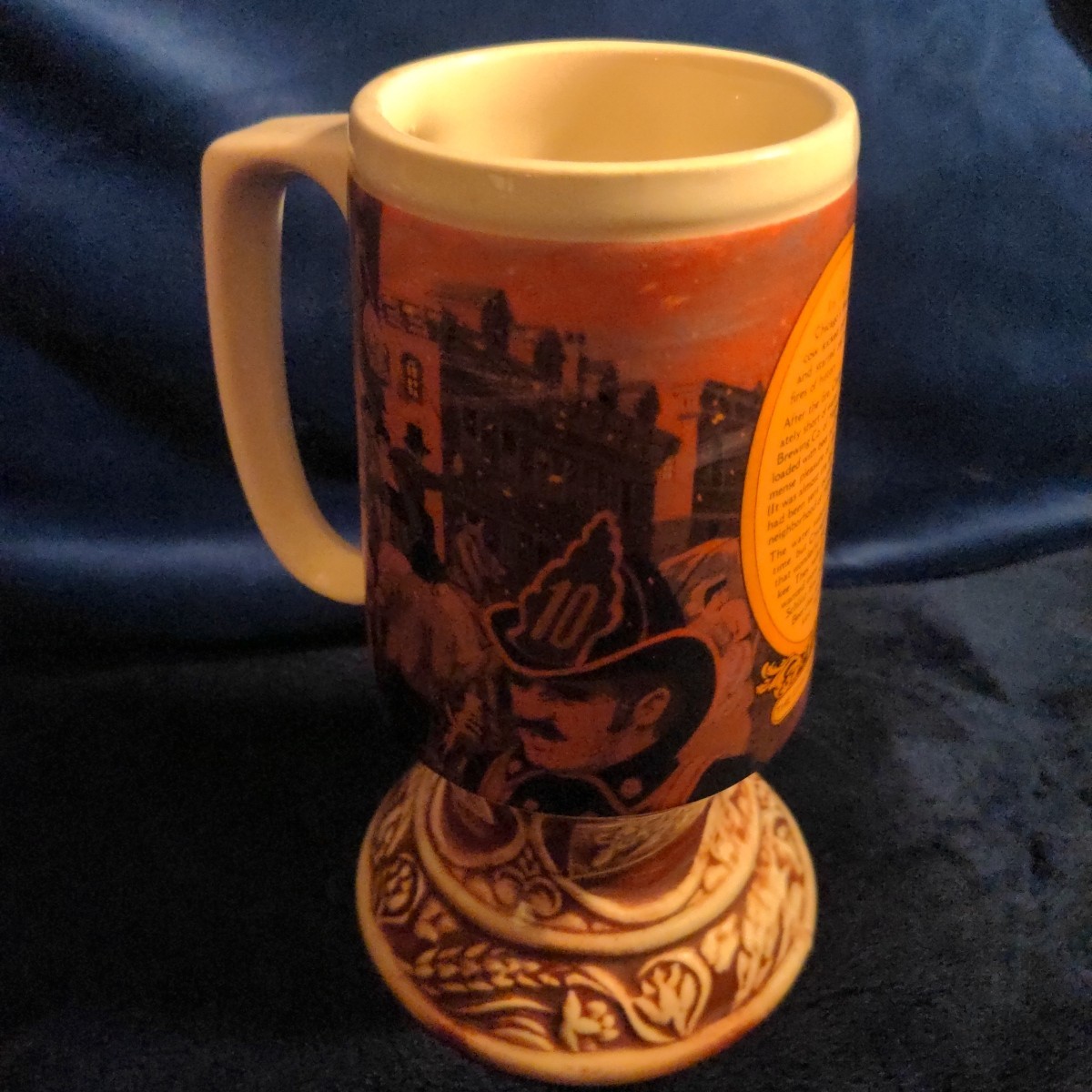 Vtg Schlitz Beer Brewing Mug Stein "The Chicago Fire" 1871 Commemorative 7 inch 