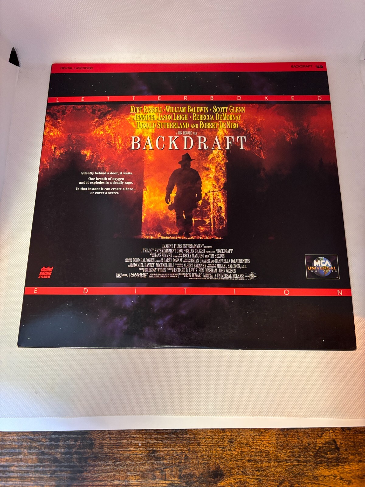 BACKDRAFT 2-DISC LASERDISC SET LETTERBOXED EDITION MCA UNIVERSAL HOME VIDEO 1991