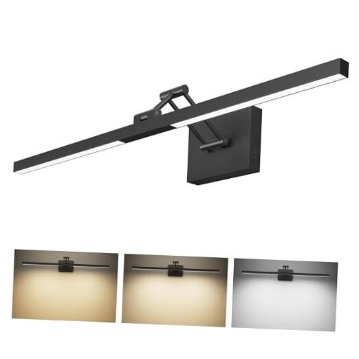  30" LED Bathroom Vanity Light, 3CCT Modern LED Vanity Lights 30 inch Black