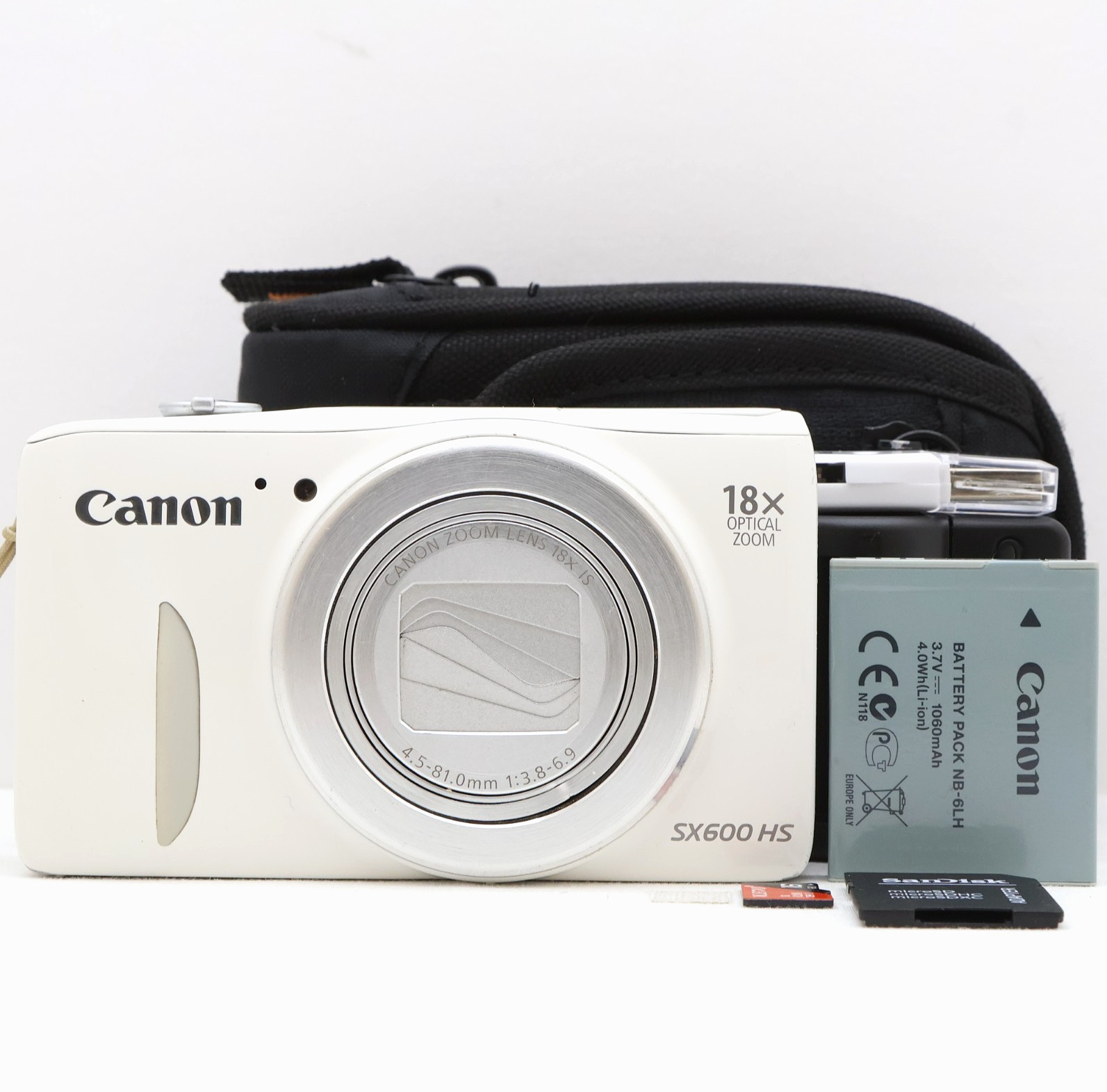Canon PowerShot SX600 HS 16.0MP Compact Digital Camera Silver Tested Full Kit