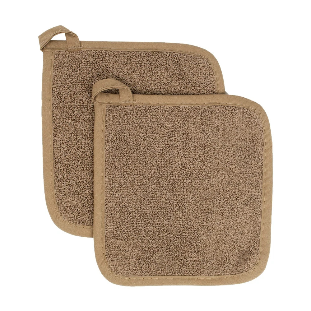 Ritz Royale Collection 100% Cotton Terry Cloth Pot Holder Set, Kitchen Hot