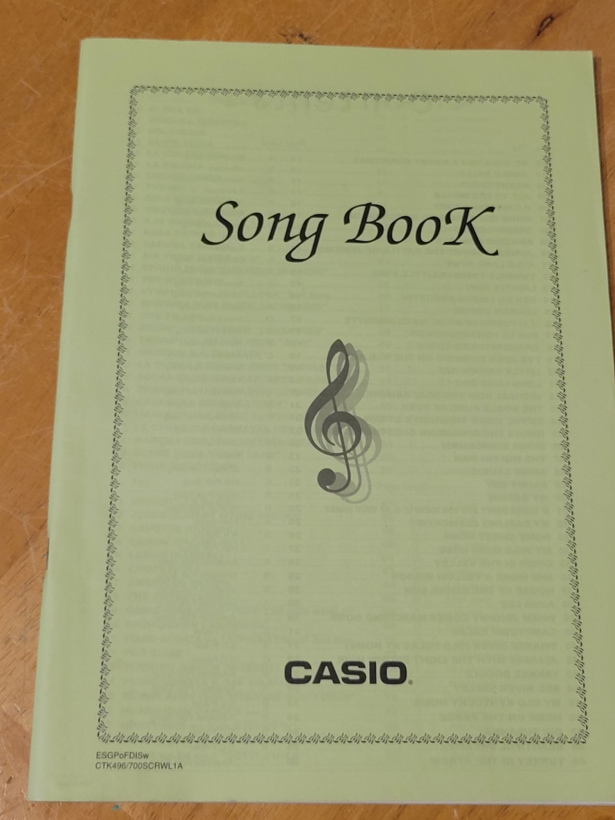 Original Casio Song Music Book for the Casio Keyboard, 90 Songs