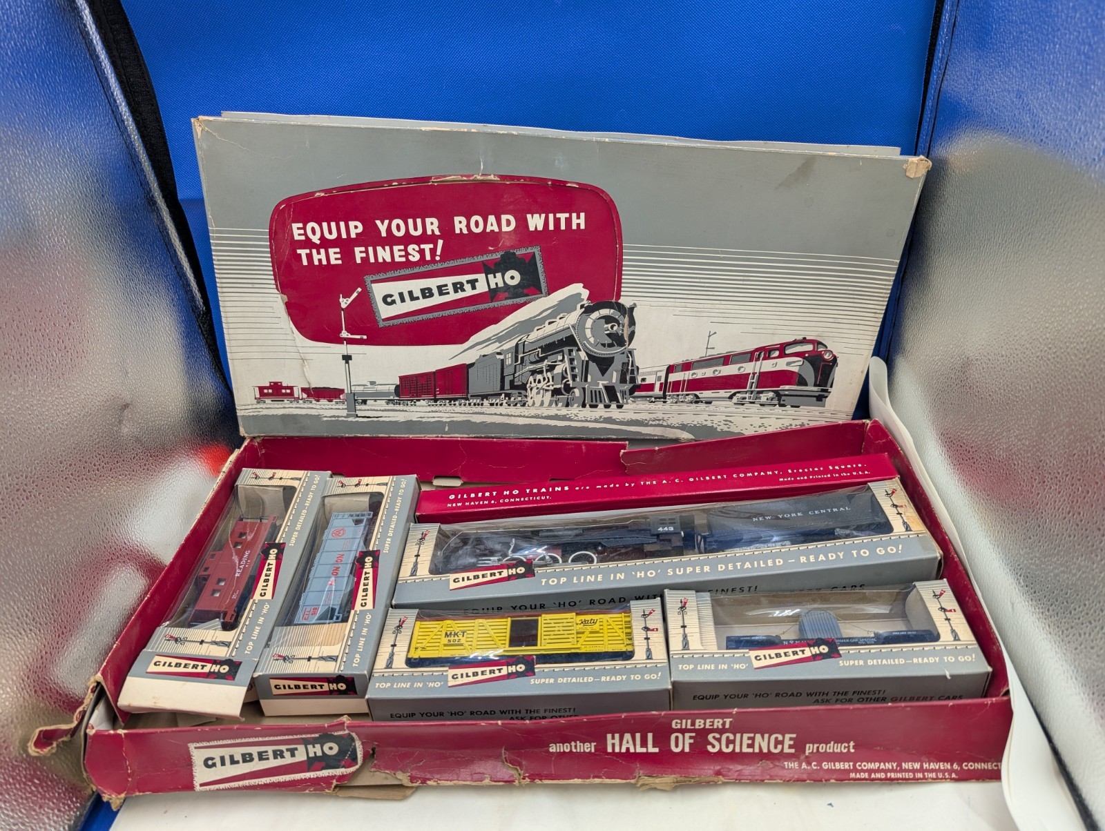 Gilbert HO Hudson 443 Train Set Diesel Freight W 4 Cars No Track Vintage Metal