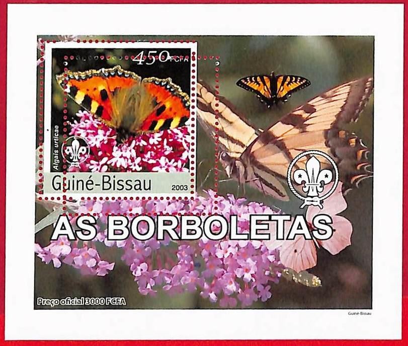 A5262a - GUINE-BISSAU - ERROR MISPERF Stamp Sheet - 2003 - Butterflies