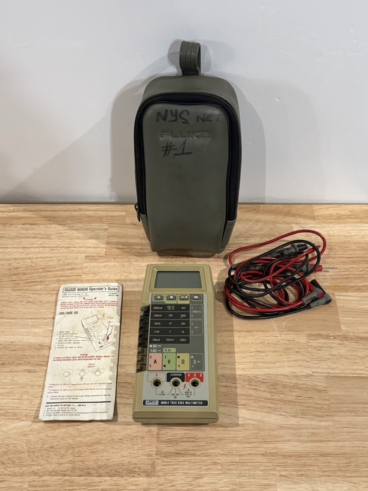 IBM 8060A/AA True RMS Multimeter Fluke 8060A Calibrated w Case & Leads
