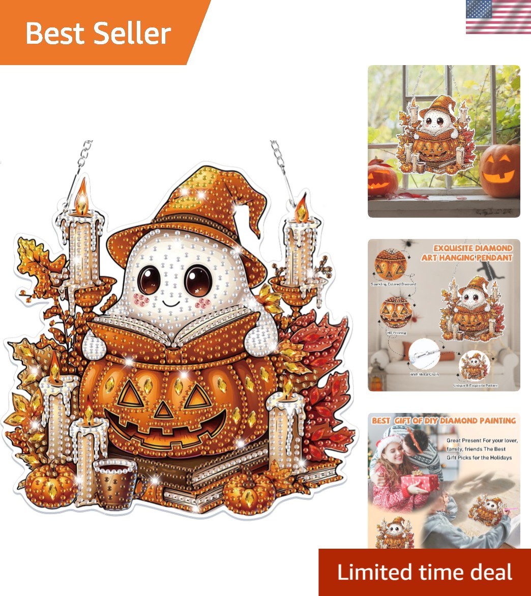 Luxurious Ghost-Themed Diamond Art Kit – Craft Your Own Halloween Magic
