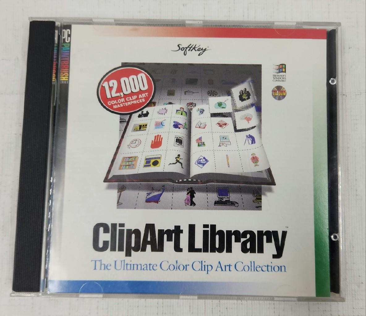 PC Paintbrush SoftKey ClipArt Library 12000 Color Clip Art Collection CD-ROM