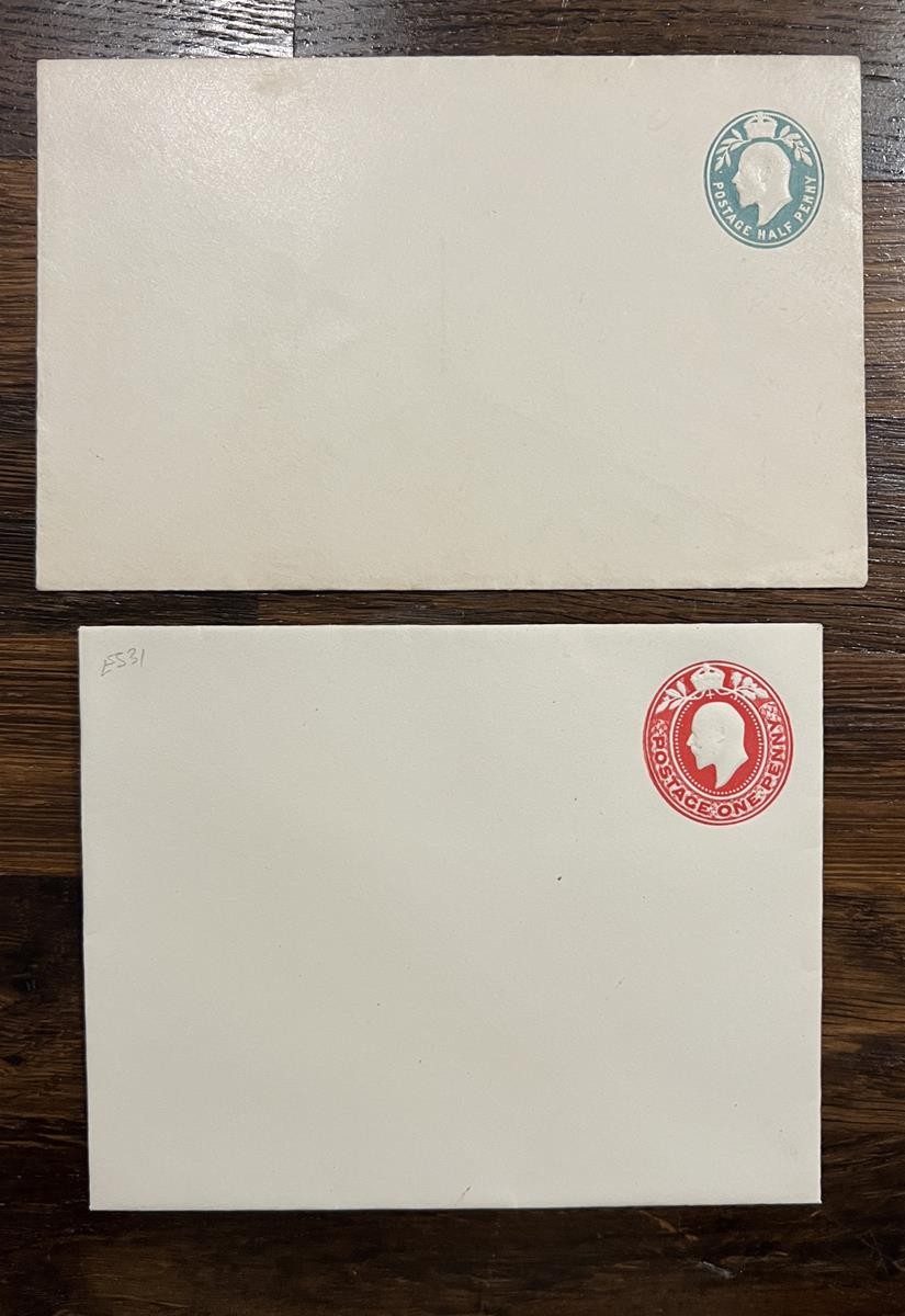 GB KEVII 1904 Postal Stationery Pre Paid x2 Postcards 1/2d Green & 1d Red Unused