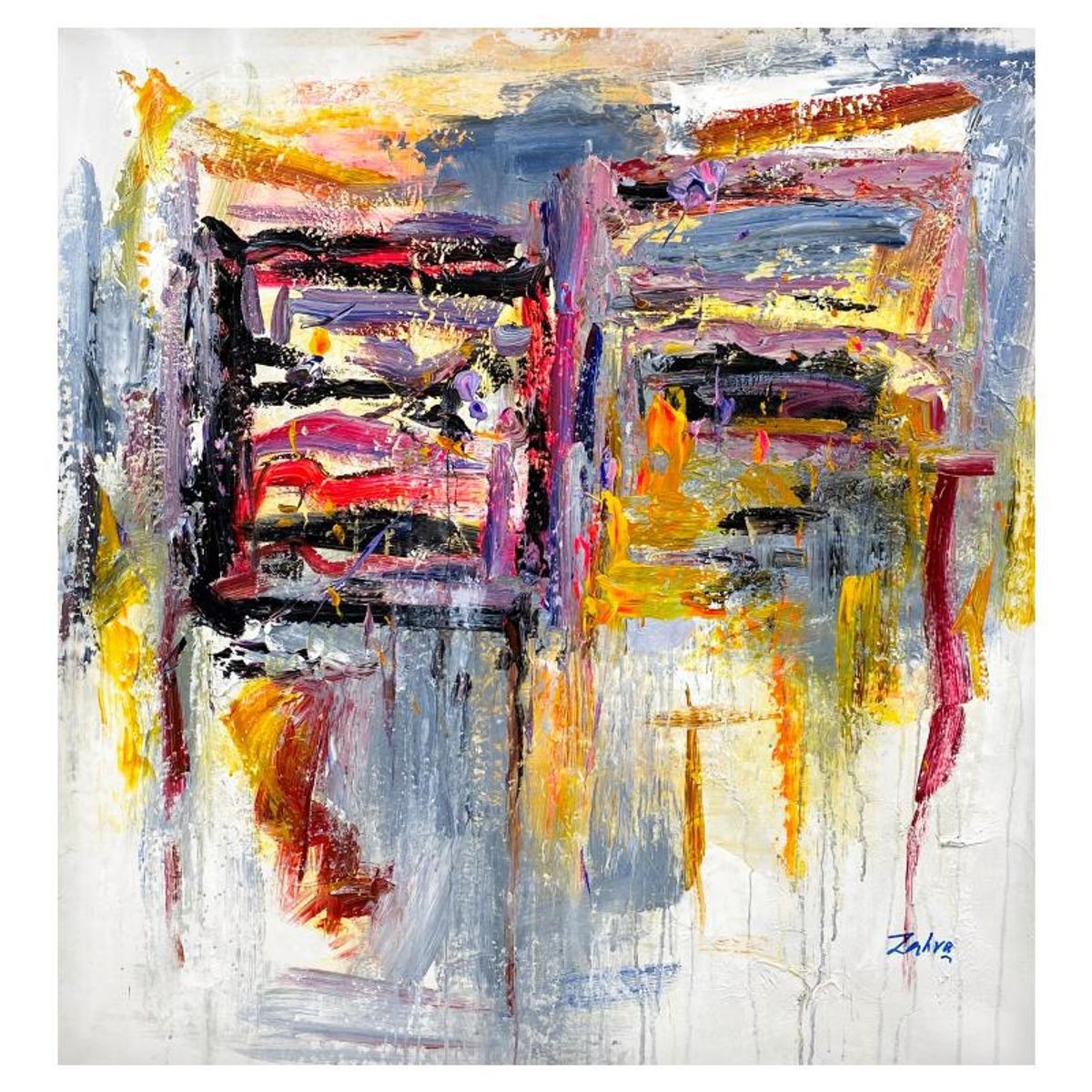 Zahra, Original Acrylic Painting on Canvas, Hand Signed with Letter of Authentic