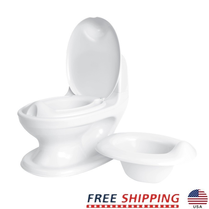 Realistic Toilet Training Potty W/ Flushing Sound Portable Anti-skid Easy Clean