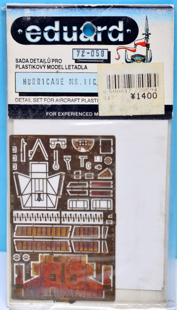 Prompt Decision Unopened Eduard 1/72 HURRICANE MK.IIC 72-059 etched parts